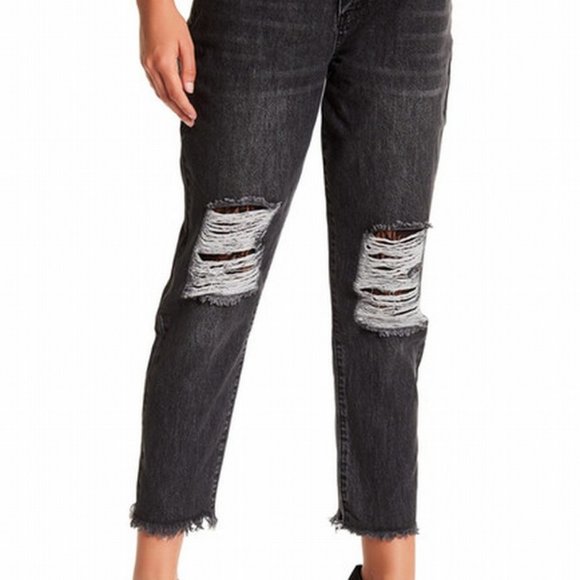 Black Ashley Mason Lace Knee Distress Kendal Jeans - Picture 3 of 13